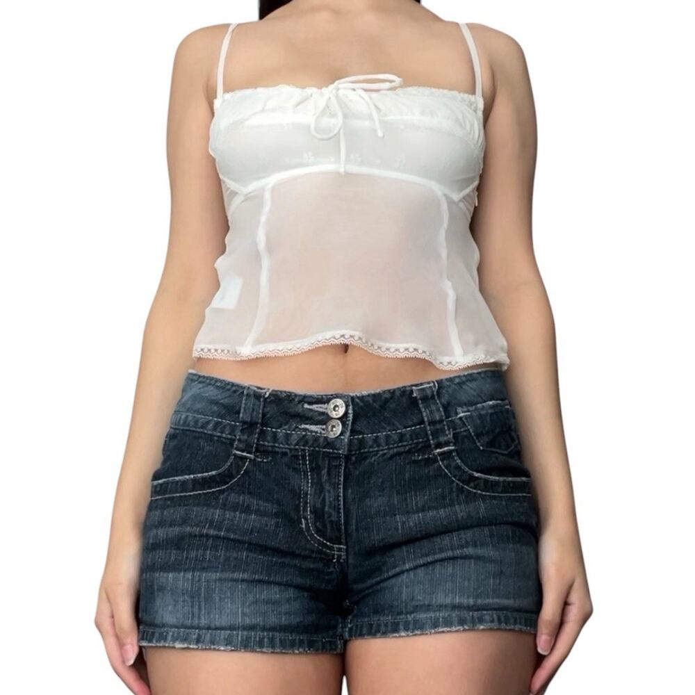 UNIF Angel Top Mesh Milkmaid Lace